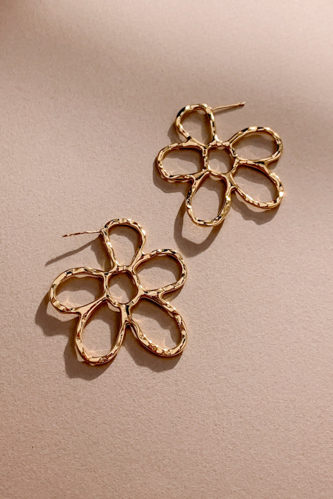 Flower Hoop Earrings