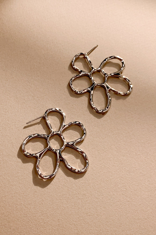 Flower Hoop Earrings