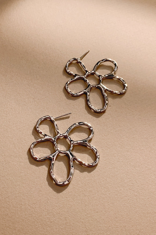 Flower Hoop Earrings