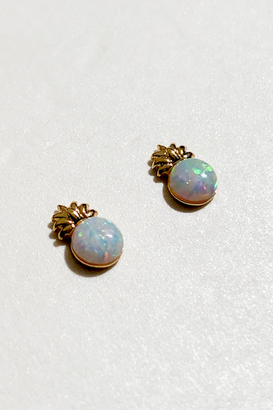 Pineapple Opal Ear Studs