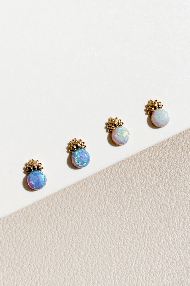 Pineapple Opal Ear Studs