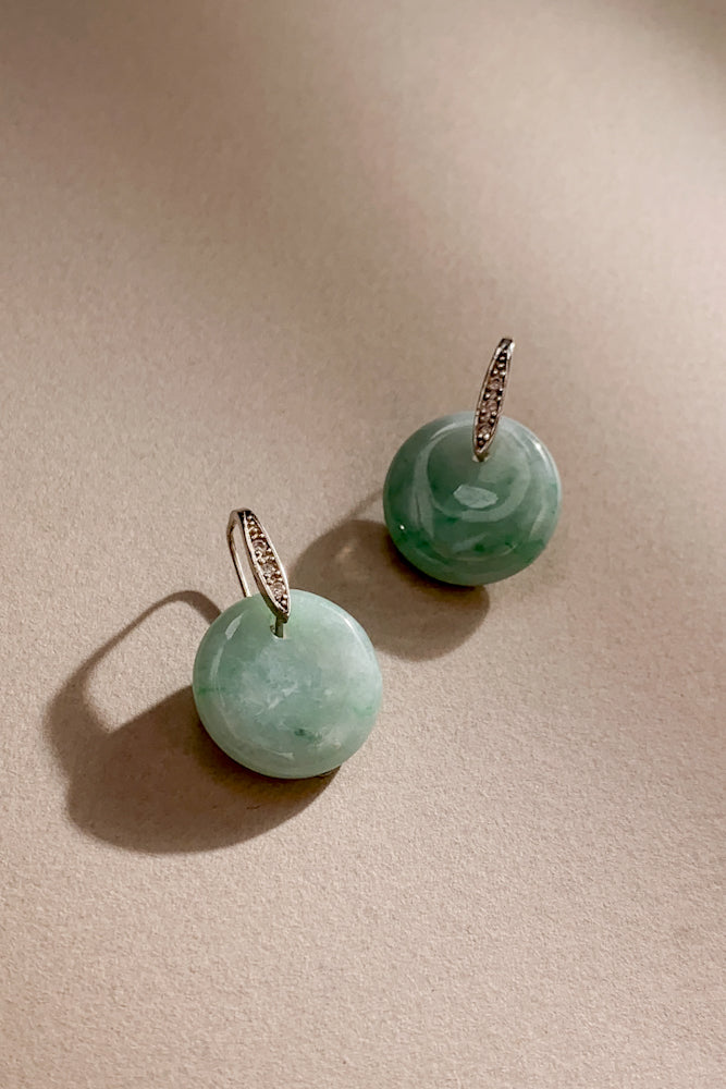 Danya Jadeite Earrings (925 Silver)