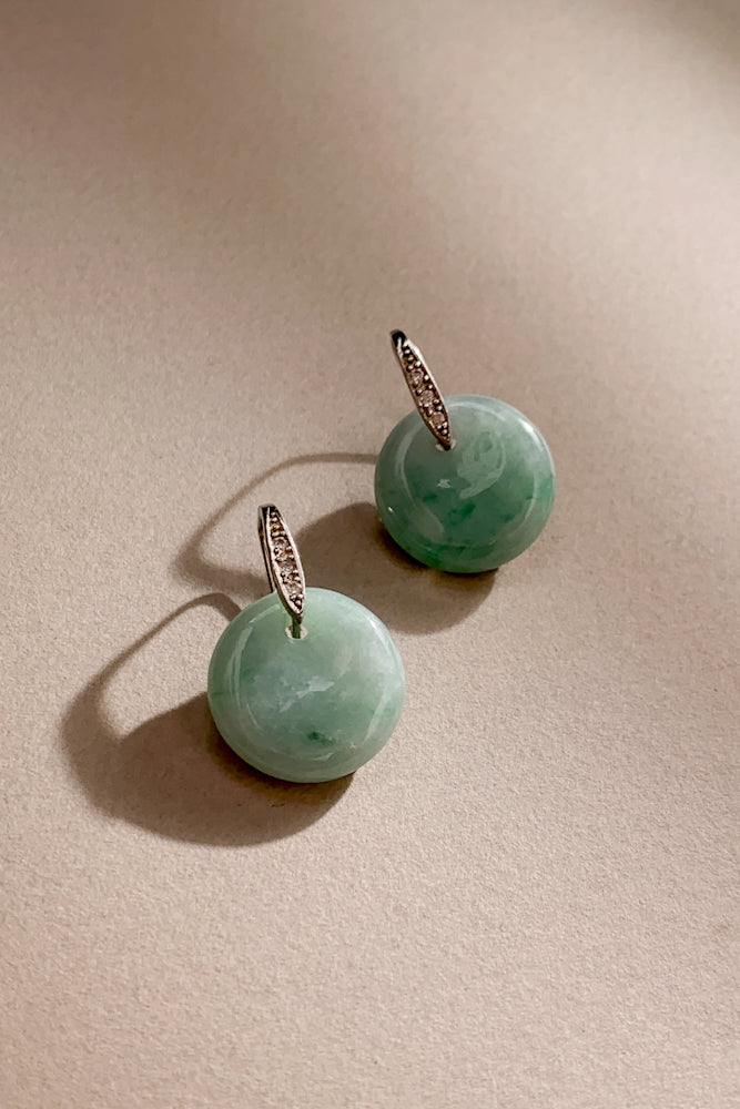 Danya Jadeite Earrings (925 Silver)
