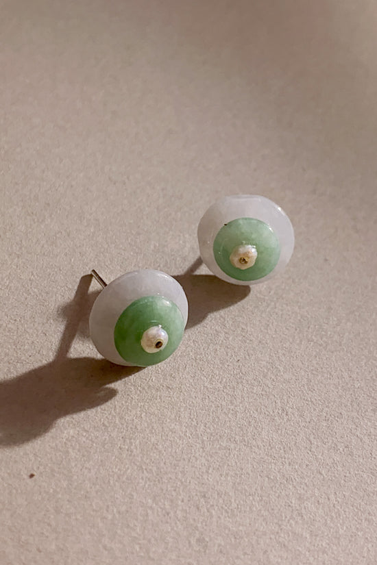 Mila Jadeite Ear Studs (925 Silver)