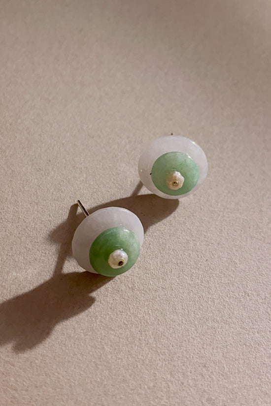Mila Jadeite Ear Studs (925 Silver)