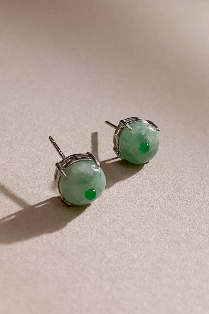 Reya Jadeite Ear Studs (925 Silver)