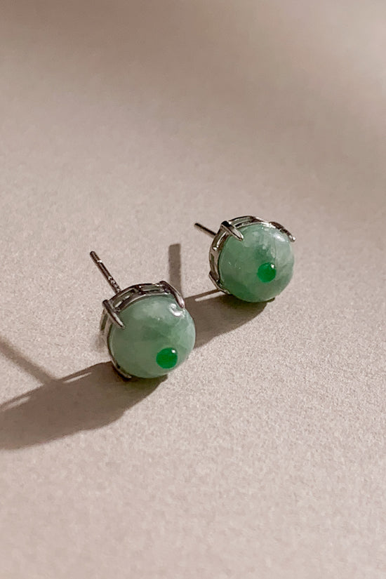 Reya Jadeite Ear Studs (925 Silver)