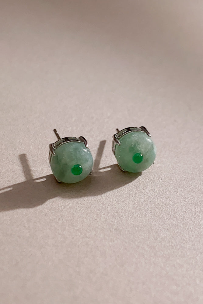 Reya Jadeite Ear Studs (925 Silver)