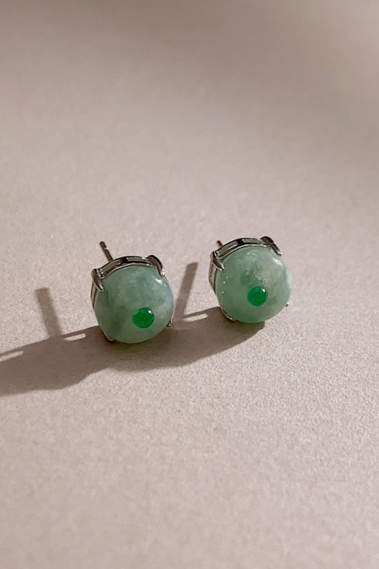 Reya Jadeite Ear Studs (925 Silver)