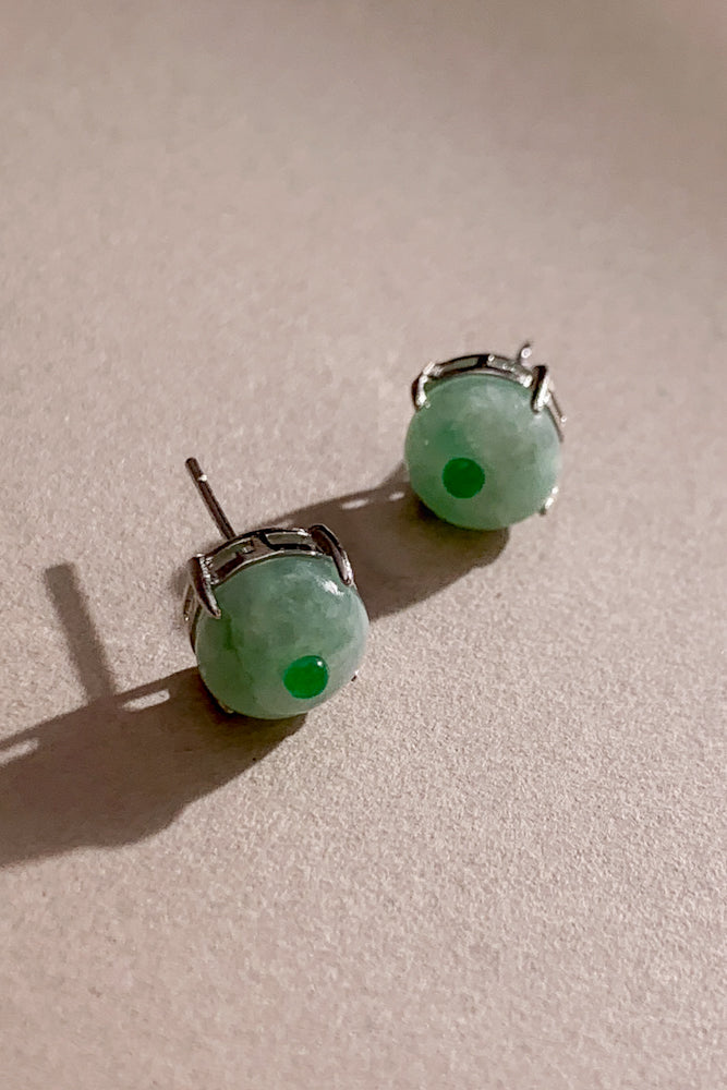 Reya Jadeite Ear Studs (925 Silver)