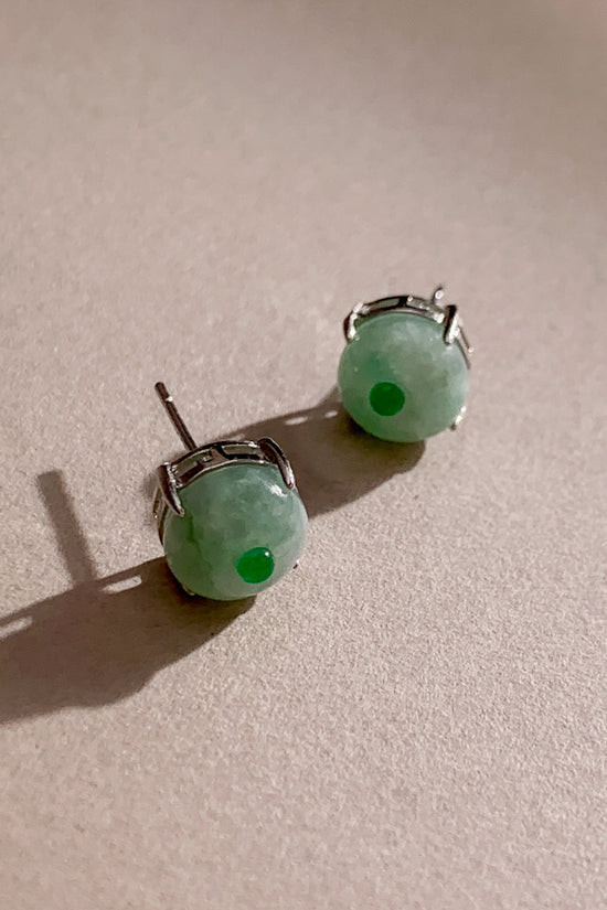 Reya Jadeite Ear Studs (925 Silver)