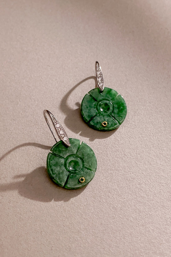 Morya Jadeite Earrings (925 Silver)