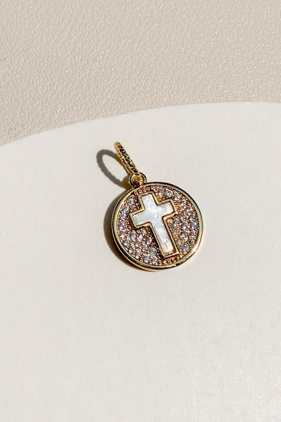Load image into Gallery viewer, Cubic Gemstone Cross Charm

