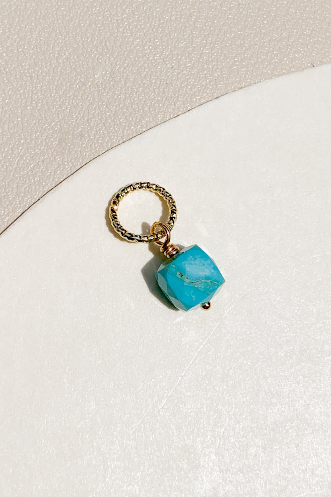Faceted Cube Gemstone Charm