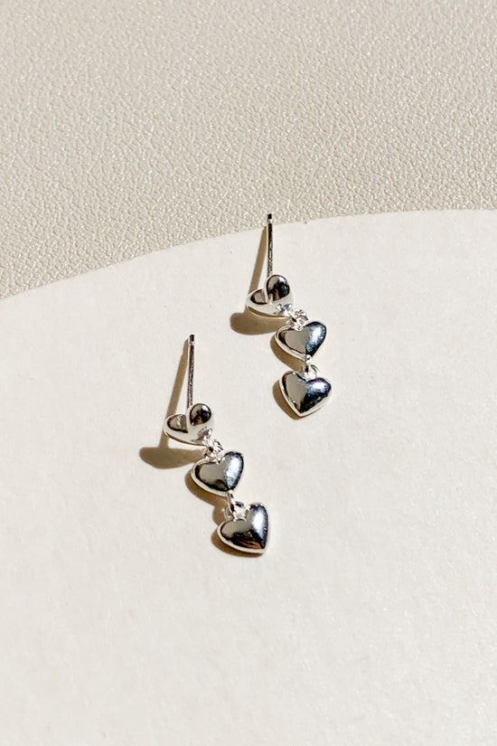 Trio Heart Earrings (925 Silver)