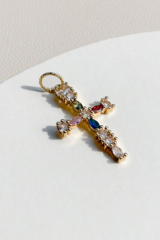 Load image into Gallery viewer, Bejewelled Cross Charm

