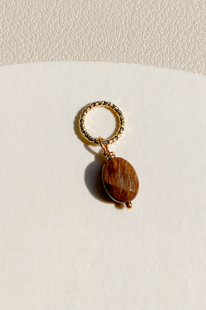 Oval Faceted Gemstone Charm