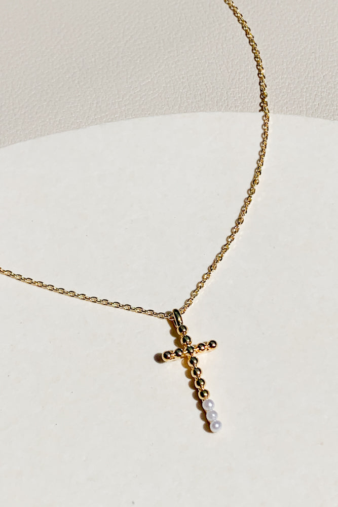 Pearl Cross Necklace