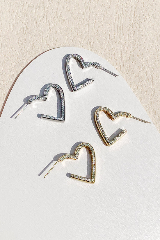 Emerie Cubic Heart Hoops