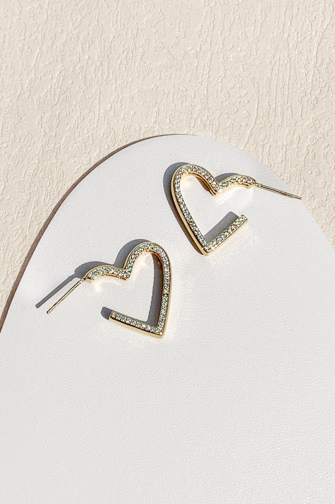 Emerie Cubic Heart Hoops