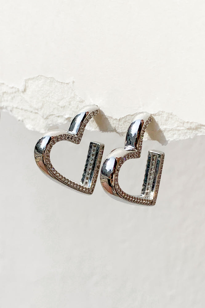 Emerie Cubic Heart Hoops