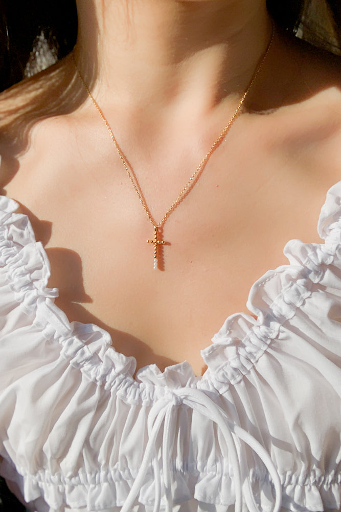 Pearl Cross Necklace