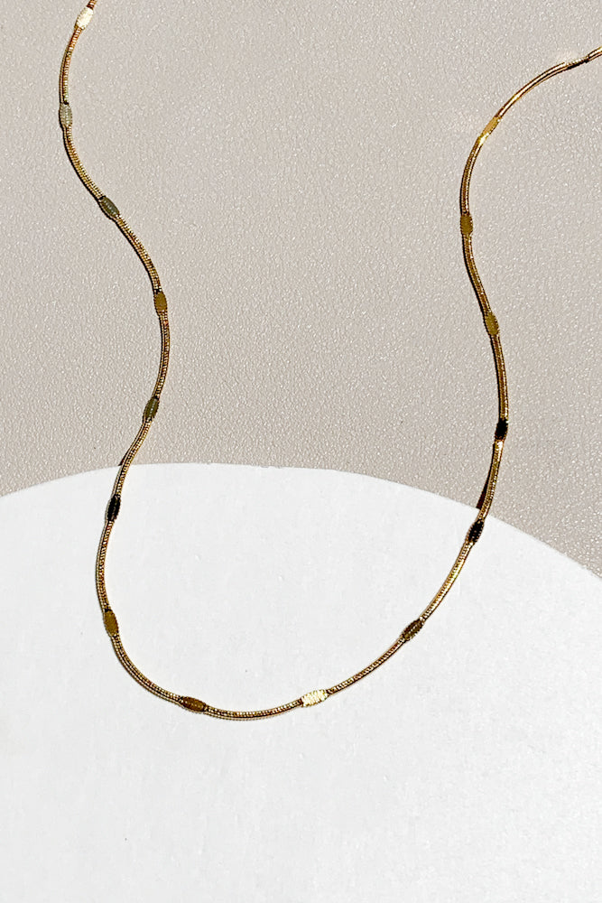 Hammered Snake Chain Necklace