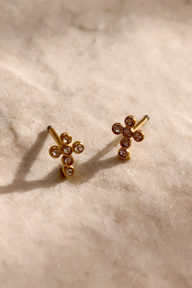 Cubic Cross Ear Studs