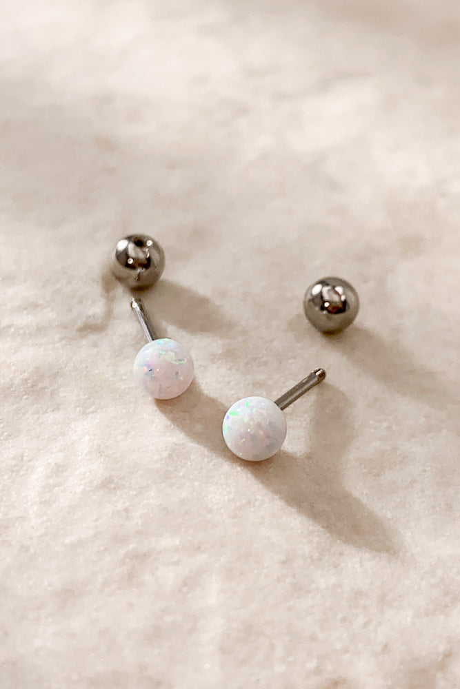Opal Studs (Stainless Steel)