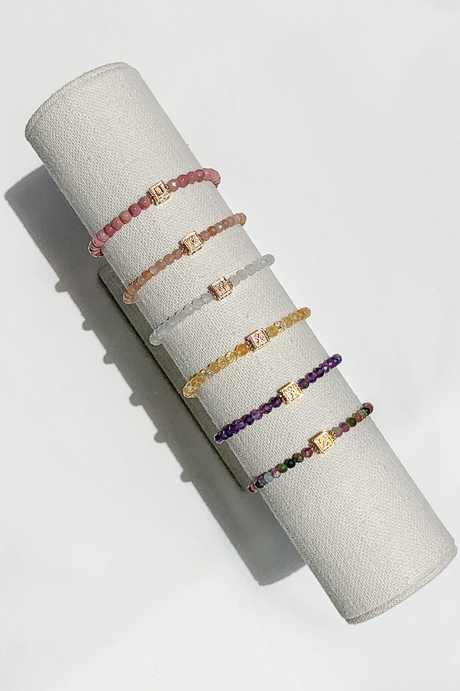 Load image into Gallery viewer, Gemstone Monogram Bracelet
