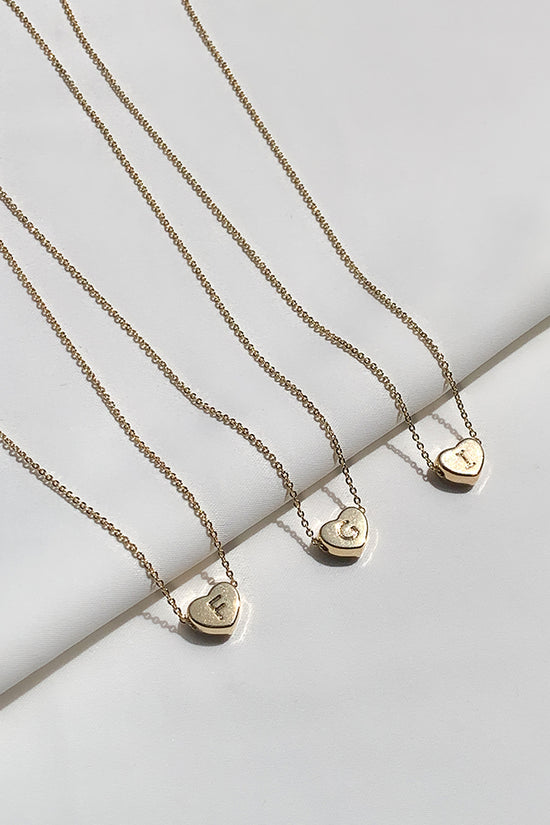 Load image into Gallery viewer, Heart Initial Necklace
