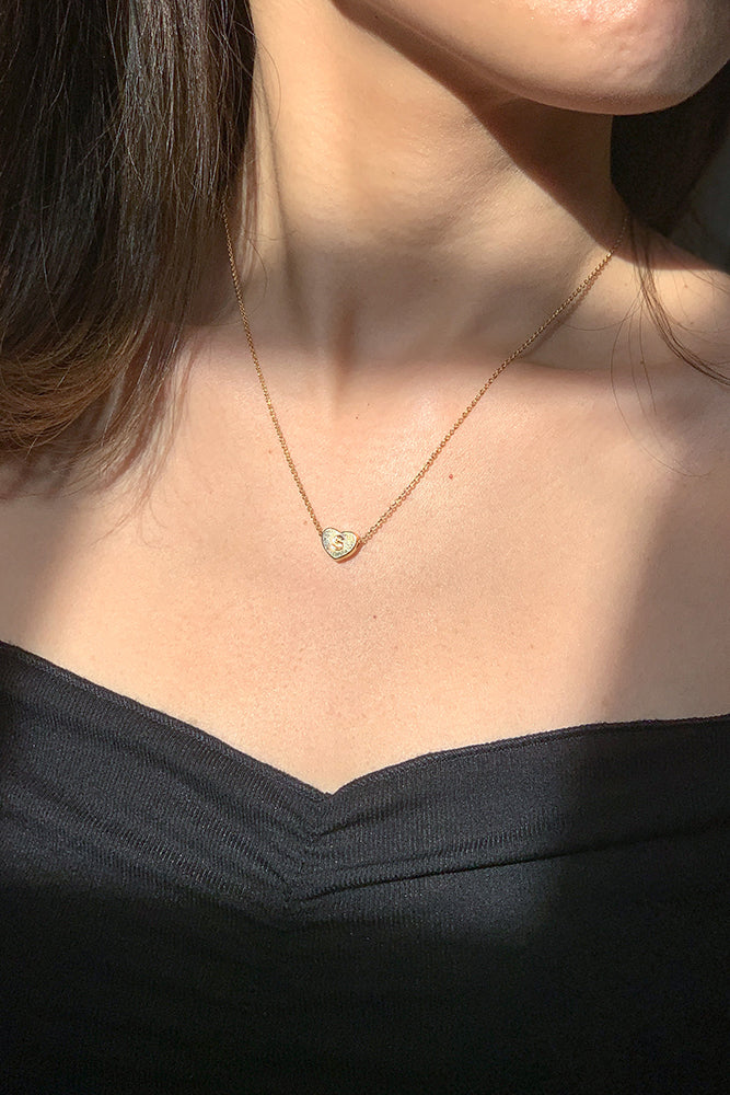 Load image into Gallery viewer, Heart Initial Necklace
