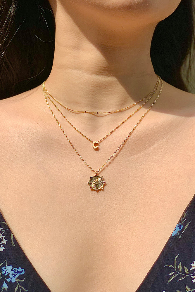 Initial Necklace in Gold