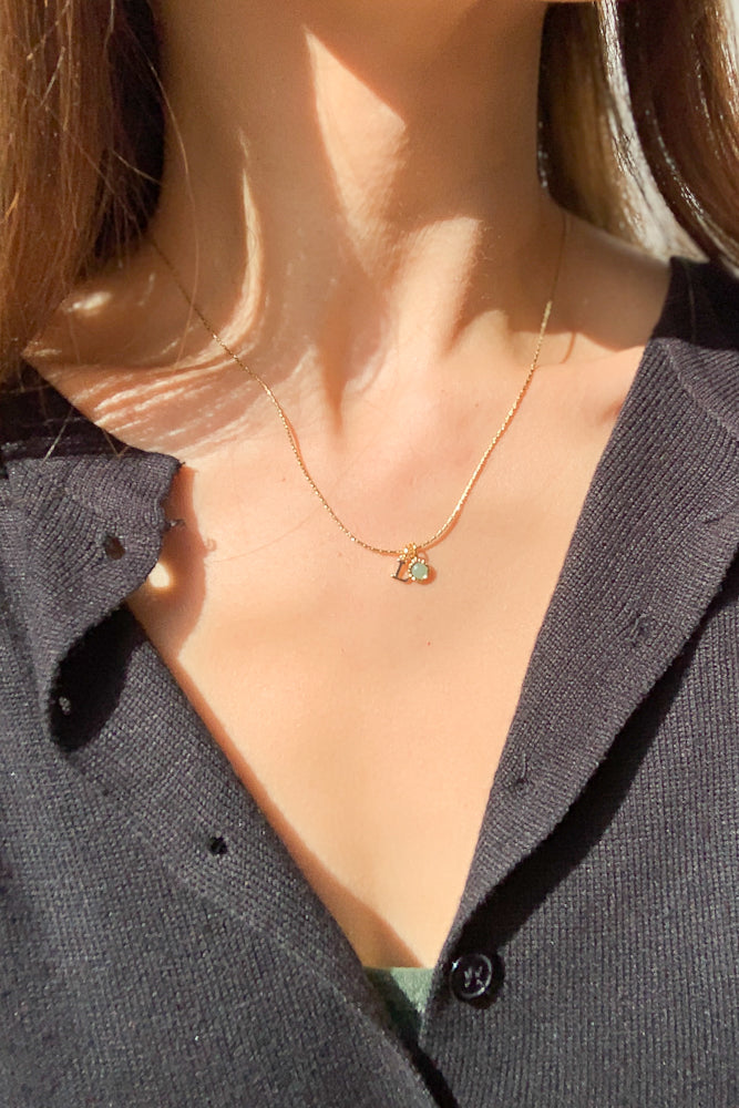 Load image into Gallery viewer, Arlo Initial Gemstone Bezel Necklace
