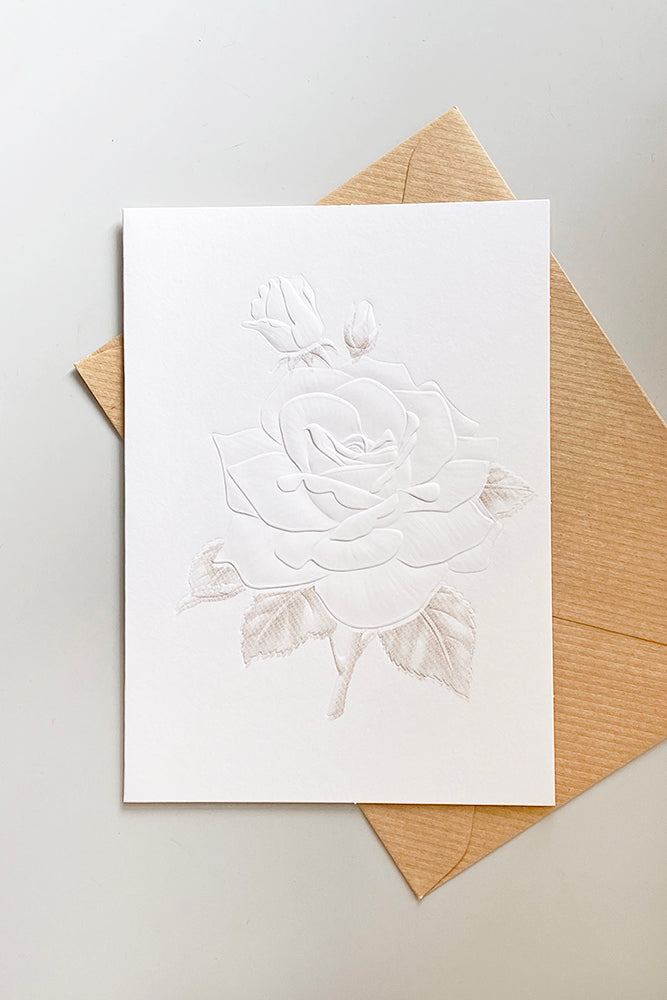 Embossed Rose Greeting Card