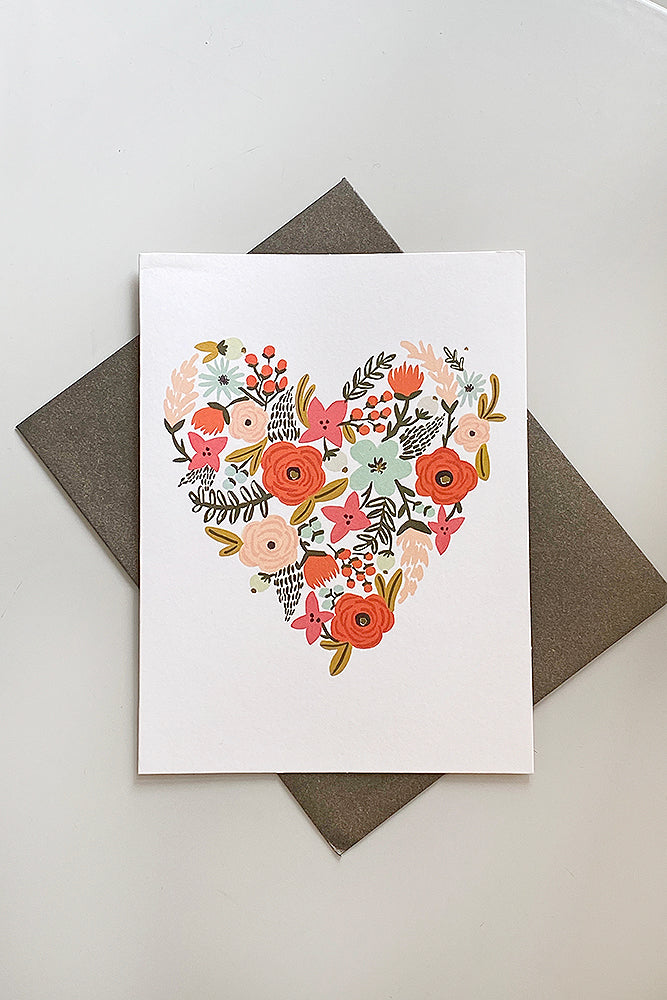 Heart Floral Greeting Card