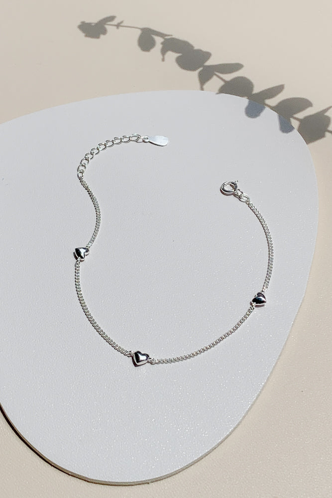 Amour Heart Chain Bracelet (925 Silver)
