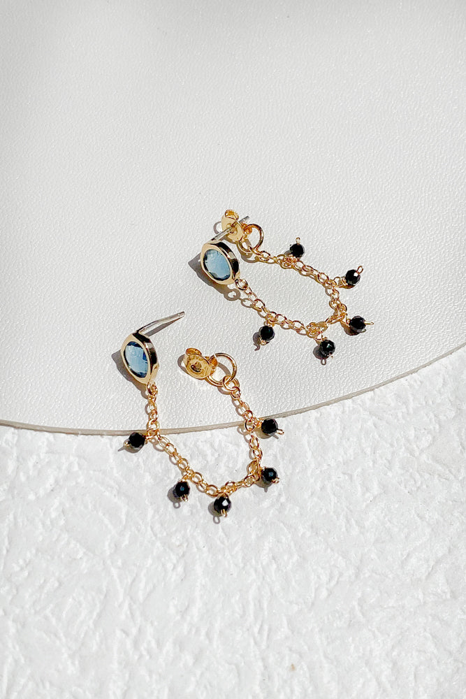 Mona Gemstone Chain Earrings
