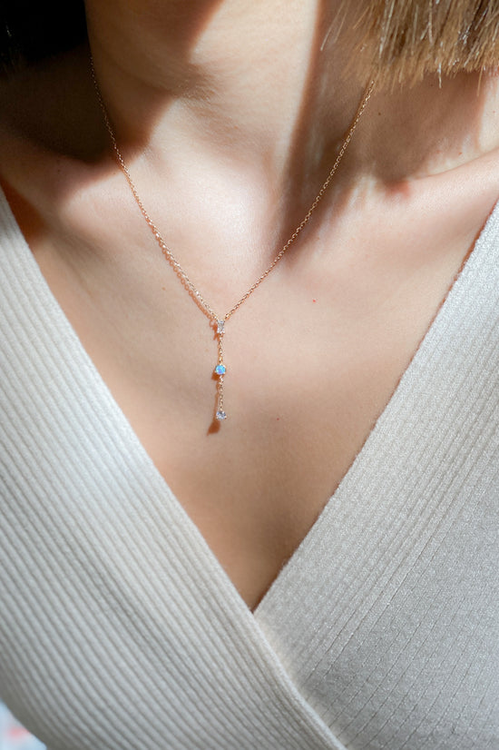 Load image into Gallery viewer, Opal Lariat Necklace
