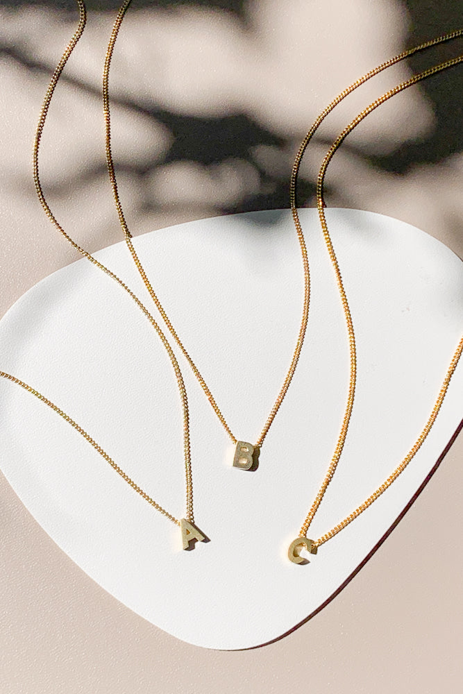 Mens gold necklace sale with initials