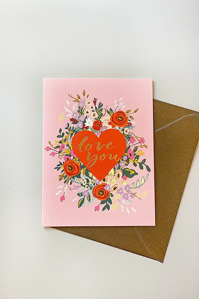 Love You Floral Greeting Card – Ssfw