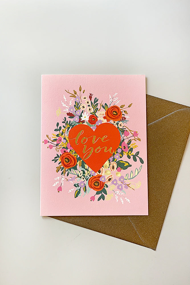 Love You Floral Greeting Card