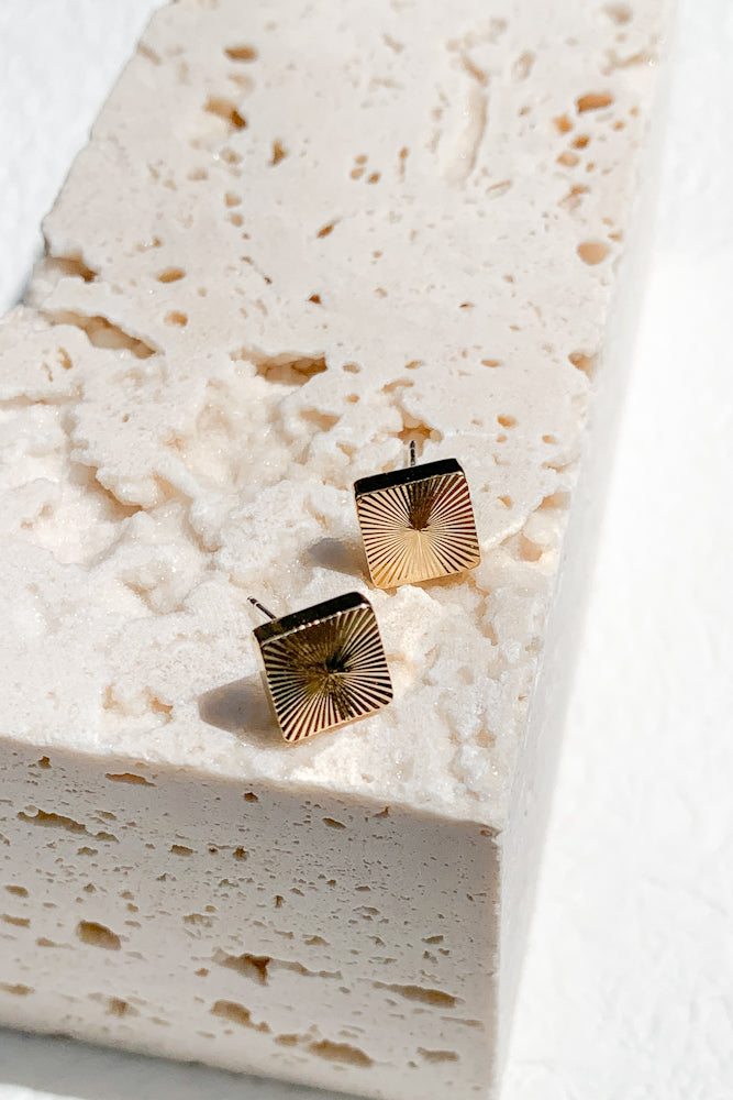 Aura Square Ear Studs