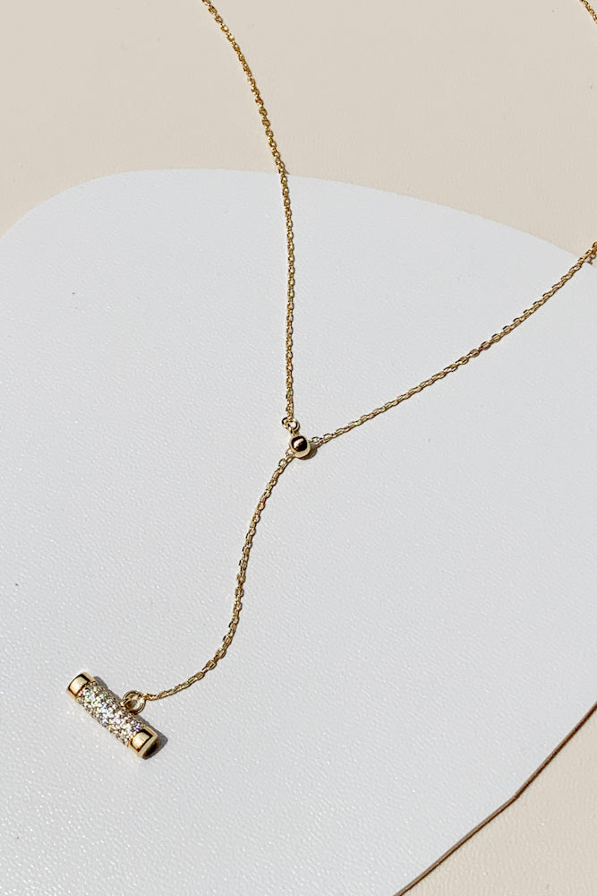 Tiana Cubic Lariat Necklace (925 Silver)